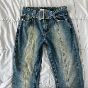 PLT Y2K Low Rise Jeans with Belt